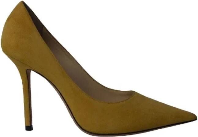 Jimmy Choo Pre-owned Suede heels Yellow Dames