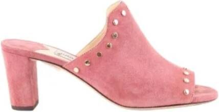 Jimmy Choo Pre-owned Suede mules Pink Dames