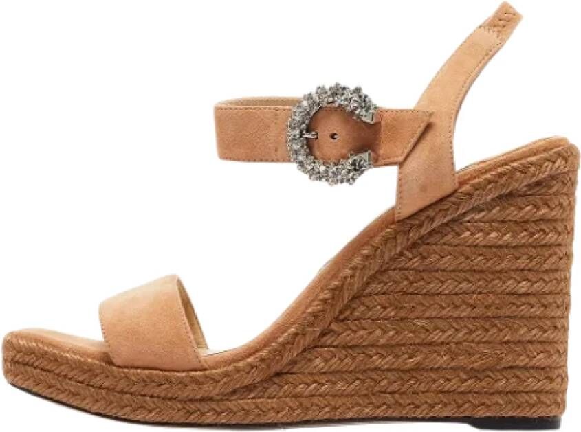 Jimmy Choo Pre-owned Suede sandals Beige Dames