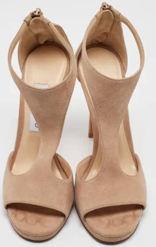 Jimmy Choo Pre-owned Suede sandals Beige Dames