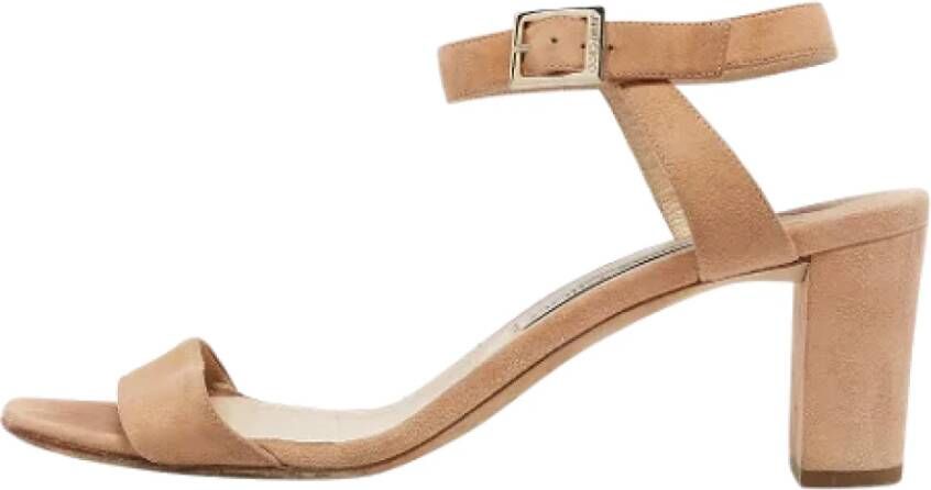 Jimmy Choo Pre-owned Suede sandals Beige Dames