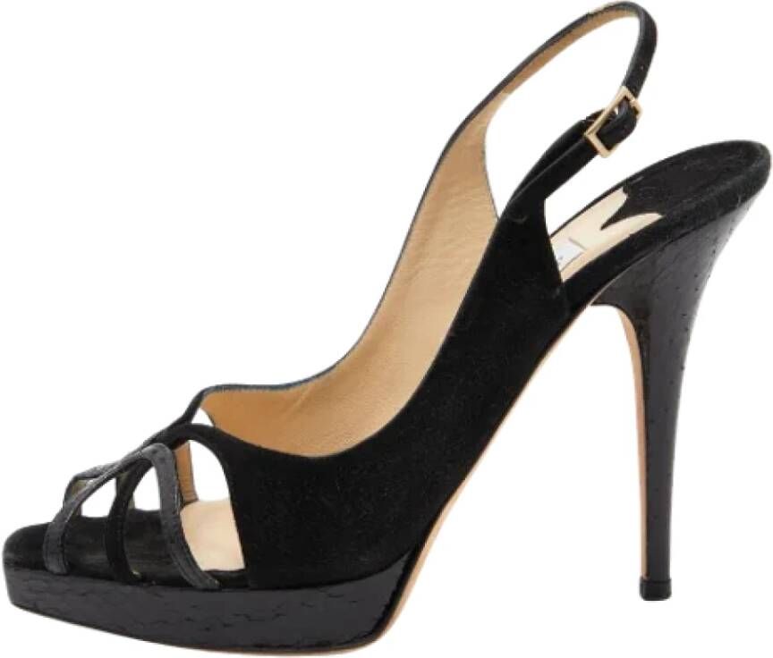 Jimmy Choo Pre-owned Suede sandals Black Dames