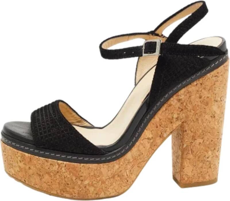 Jimmy Choo Pre-owned Suede sandals Black Dames