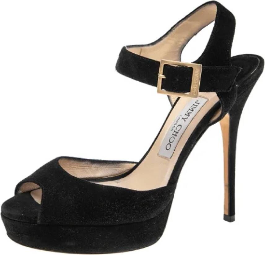 Jimmy Choo Pre-owned Suede sandals Black Dames