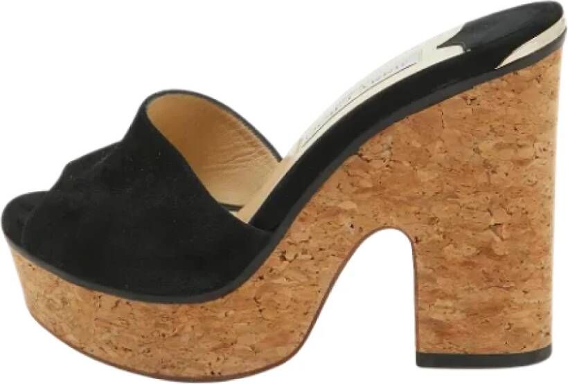Jimmy Choo Pre-owned Suede sandals Black Dames