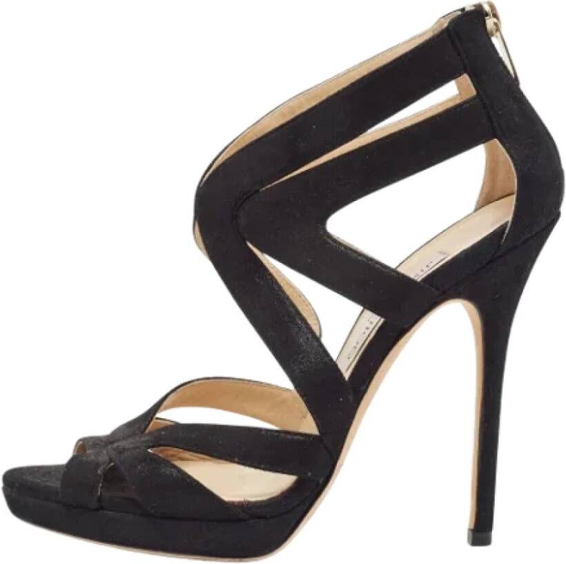 Jimmy Choo Pre-owned Suede sandals Black Dames