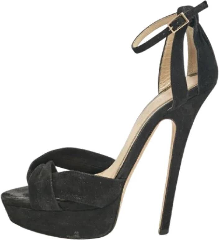 Jimmy Choo Pre-owned Suede sandals Black Dames