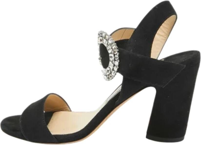 Jimmy Choo Pre-owned Suede sandals Black Dames