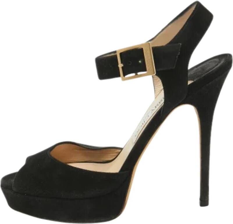 Jimmy Choo Pre-owned Suede sandals Black Dames