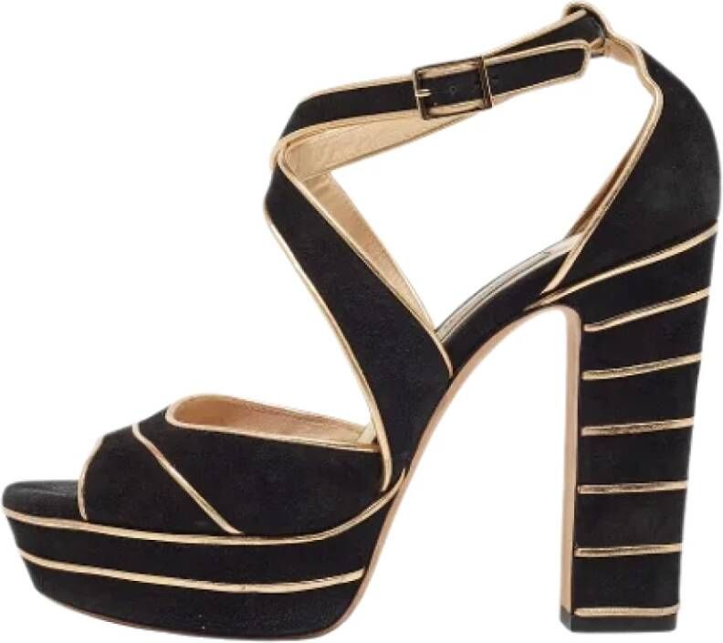 Jimmy Choo Pre-owned Suede sandals Black Dames