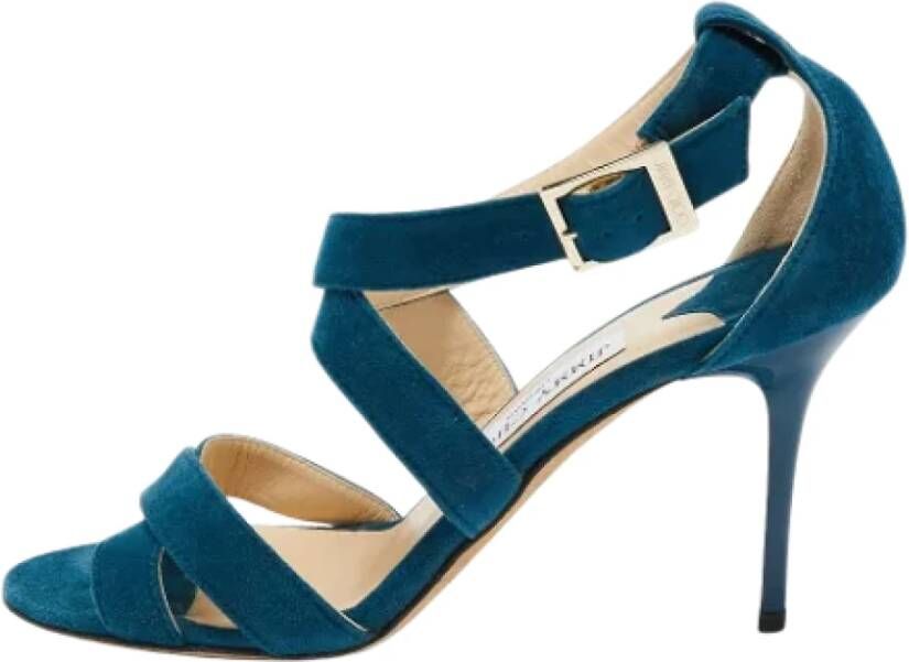 Jimmy Choo Pre-owned Suede sandals Blue Dames