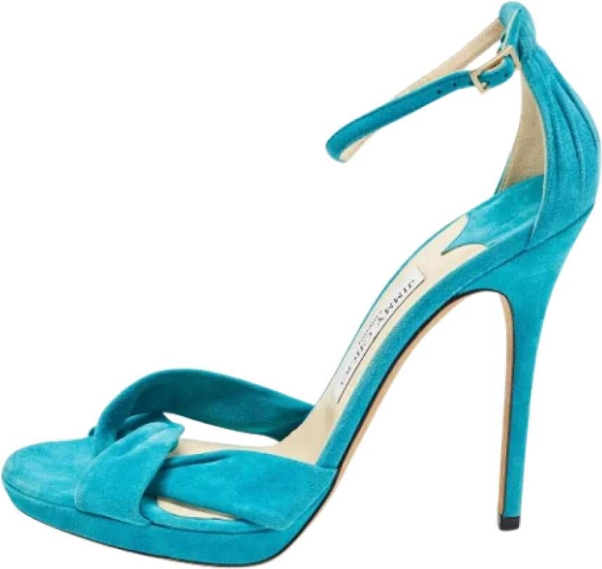 Jimmy Choo Pre-owned Suede sandals Blue Dames