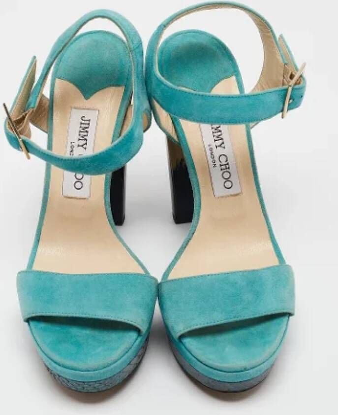 Jimmy Choo Pre-owned Suede sandals Blue Dames