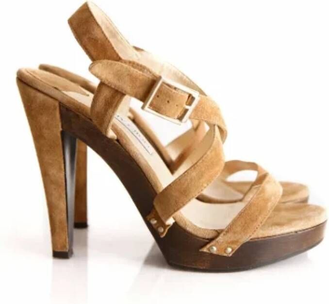 Jimmy Choo Pre-owned Suede sandals Brown Dames