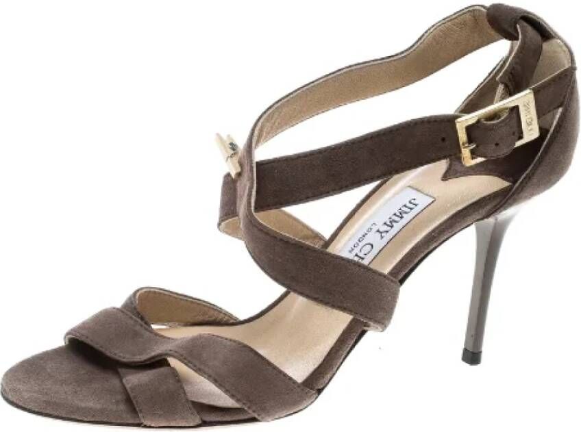 Jimmy Choo Pre-owned Suede sandals Brown Dames