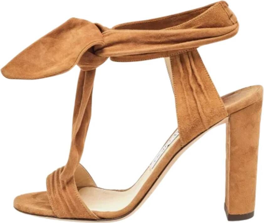 Jimmy Choo Pre-owned Suede sandals Brown Dames