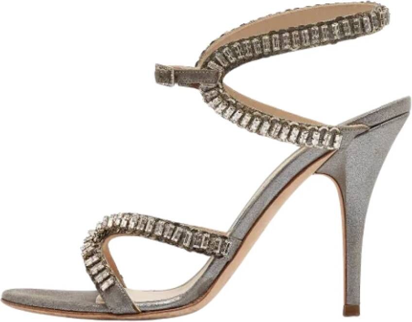 Jimmy Choo Pre-owned Suede sandals Gray Dames