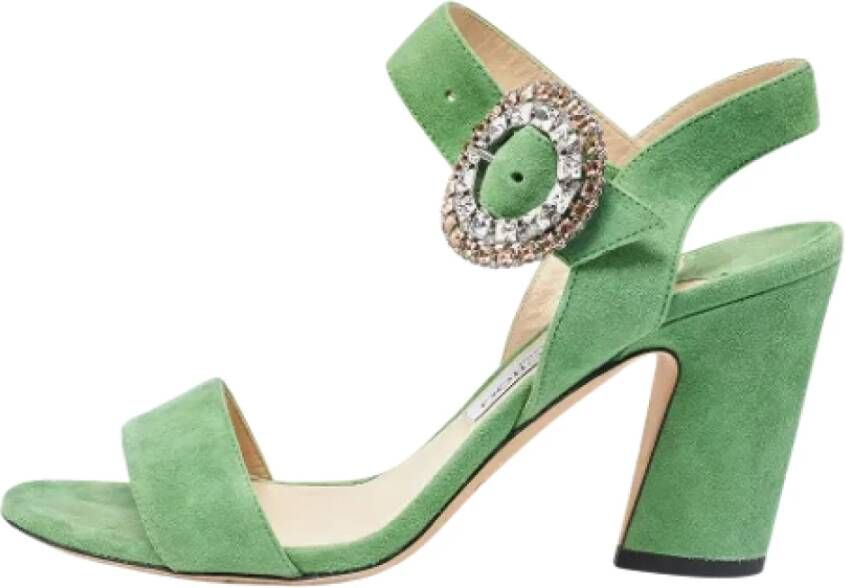 Jimmy Choo Pre-owned Suede sandals Green Dames