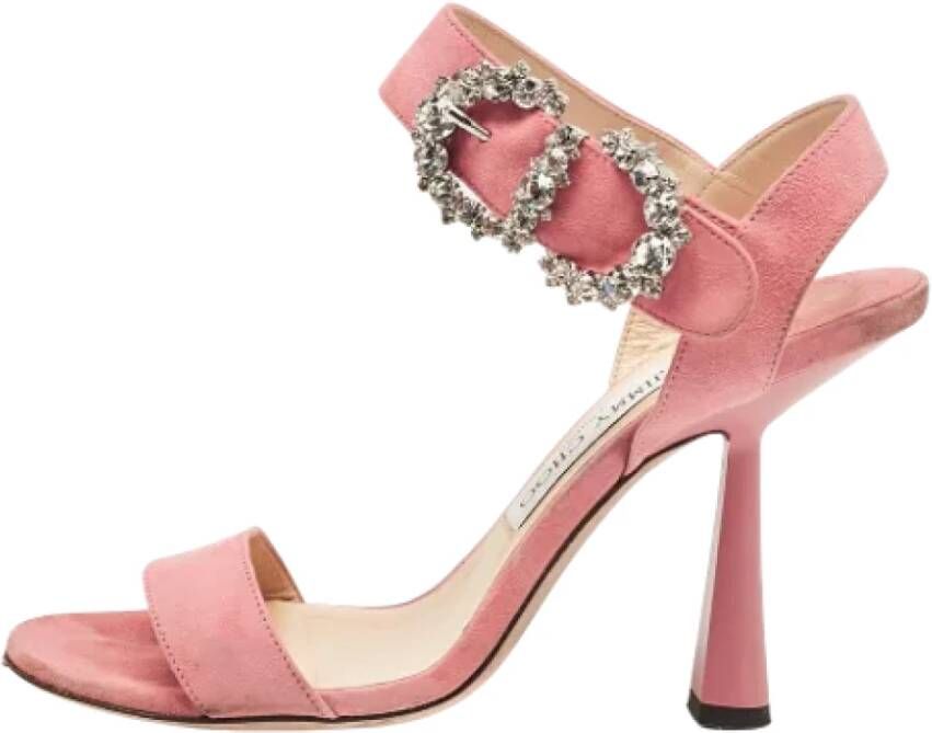 Jimmy Choo Pre-owned Suede sandals Pink Dames