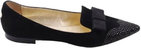 Jimmy Choo Pre-owned Velvet flats Black Dames