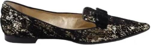 Jimmy Choo Pre-owned Velvet flats Black Dames