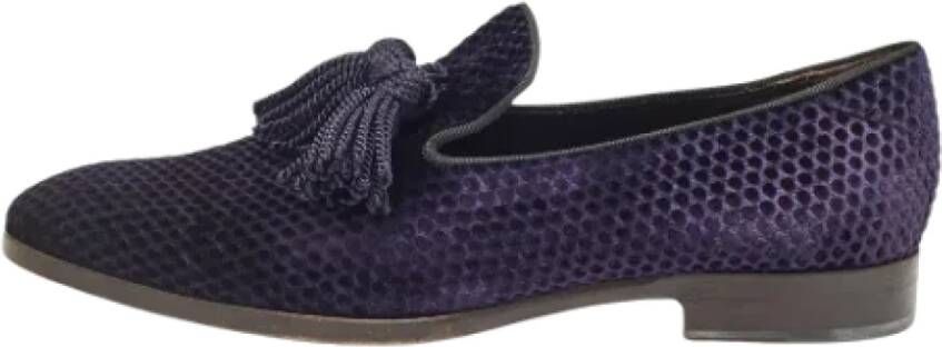 Jimmy Choo Pre-owned Velvet flats Purple Heren