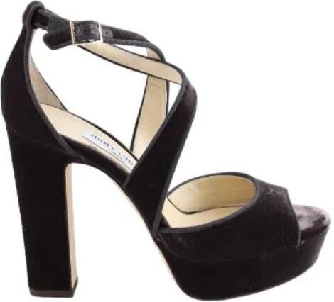 Jimmy Choo Pre-owned Velvet heels Black Dames