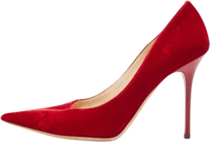 Jimmy Choo Pre-owned Velvet heels Red Dames