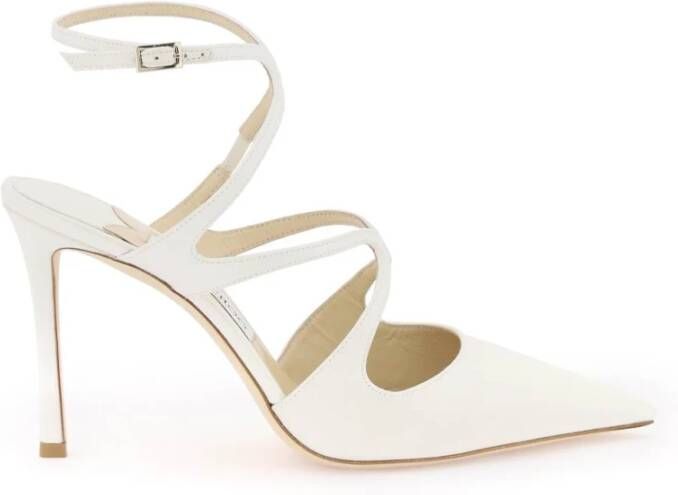 Jimmy Choo Azia satijnen pumps White Dames