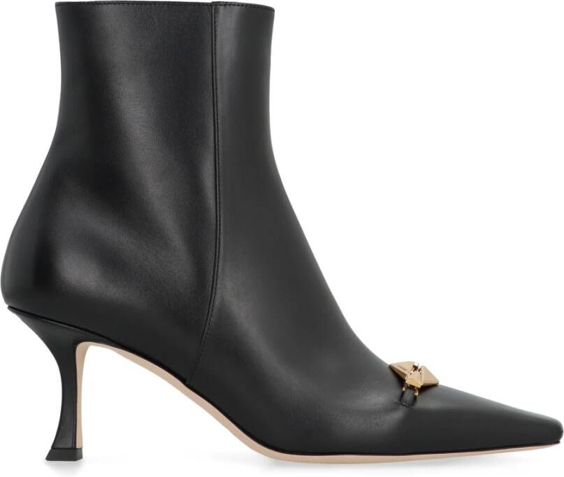 Jimmy Choo Puntige Neus Leren Enkellaarzen Black Dames