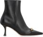 Jimmy Choo Puntige Neus Leren Enkellaarzen Black Dames - Thumbnail 1