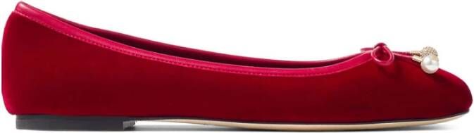 Jimmy Choo Robijnrode Ballet Platte Schoenen Red Dames