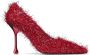 Jimmy Choo Rode Faux-Fur Instap Hakken Red Dames - Thumbnail 1