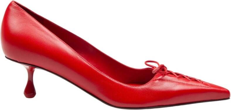 Jimmy Choo Rode Leren Pumps met Veters Red Dames