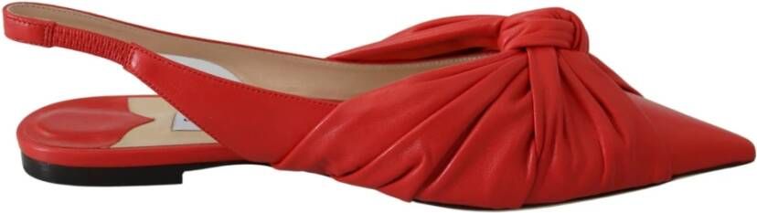 Jimmy Choo Rode leren flats met puntige neus Red Dames