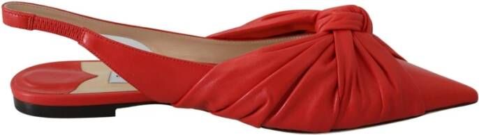 Jimmy Choo Rode leren flats met puntige neus Red Dames