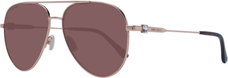 Jimmy Choo Roségouden Aviator Zonnebril Yellow Dames