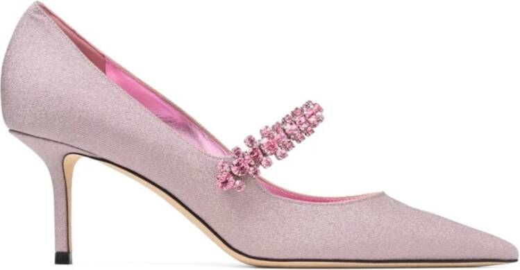 Jimmy Choo Roze Glitter Kristal Hak Schoenen Pink Dames