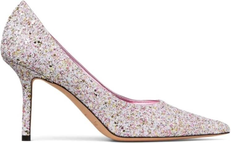 Jimmy Choo Roze Glitter Puntige Neus Stiletto's Pink Dames