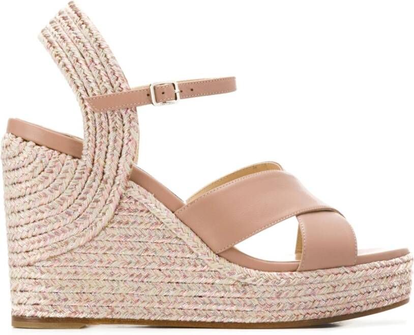 Jimmy Choo Roze Platte Schoenen met Kruisbanden Pink Dames