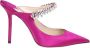 Jimmy Choo Roze Satijnen Sandalen met Versierde Band Purple Dames - Thumbnail 1