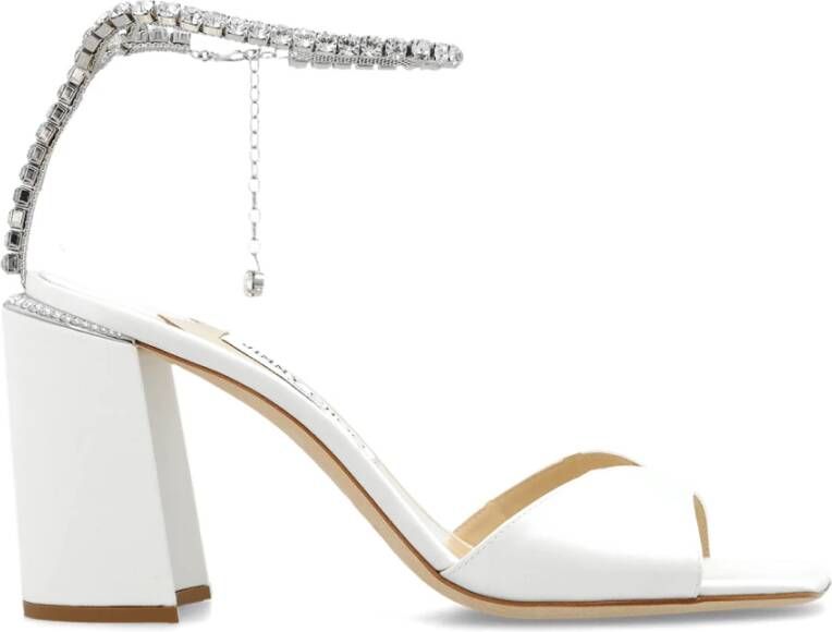 Jimmy Choo Saeda platform sandalen van satijn White Dames