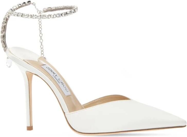 Jimmy Choo Witte hakken sandalen Saeda 100 White Dames