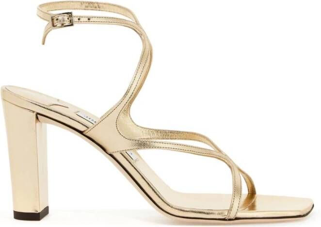 Jimmy Choo Sandalen met dubbele band van gelamineerd leer Yellow Dames