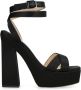 Jimmy Choo Satijnen sandalen met verstelbare enkelband Black Dames - Thumbnail 1