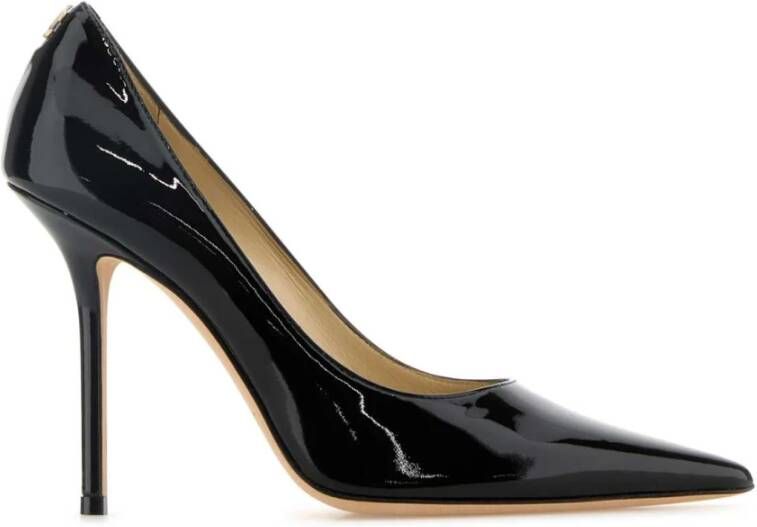 Jimmy Choo Stijlvolle Zwarte Leren Love Pumps Black Dames