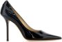 Jimmy Choo Stijlvolle Zwarte Leren Love Pumps Black Dames - Thumbnail 1