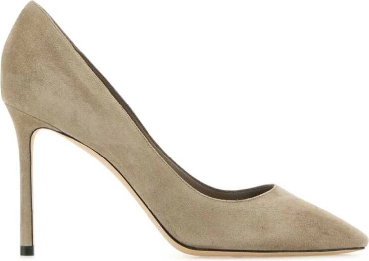 Jimmy Choo Taupe Grijs Stiletto Hak Platte Schoenen Beige Dames