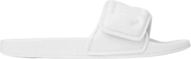 Jimmy Choo Fitz Slides met Lycra Logo Band White Heren