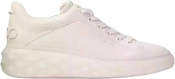 Jimmy Choo Witte leren sneakers met diamantmotief White Dames